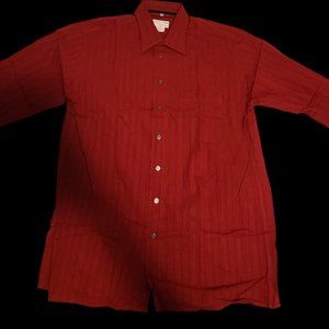 Georg Roth Germany Classic Red Long-Sleeve Button-Up Shirt (Size L)